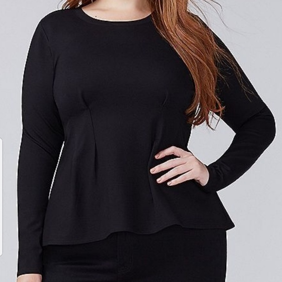 Lane Bryant Tops - Lane Bryant gathered sweatshirt peplum top 26/28